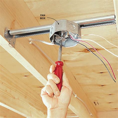 ceiling joist cross bar for electric box|How to install new electrical box without attic access.